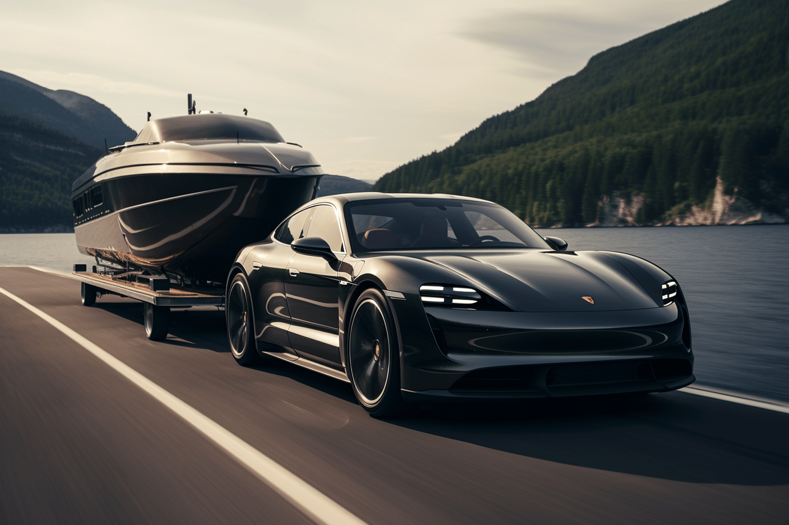 Ви зараз переглядаєте У Porsche придумали, як електромобіль може економити енергію при буксируванні причепа