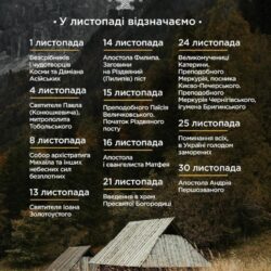 Які зимові свята за новим календарем відзначатимуть у листопаді?