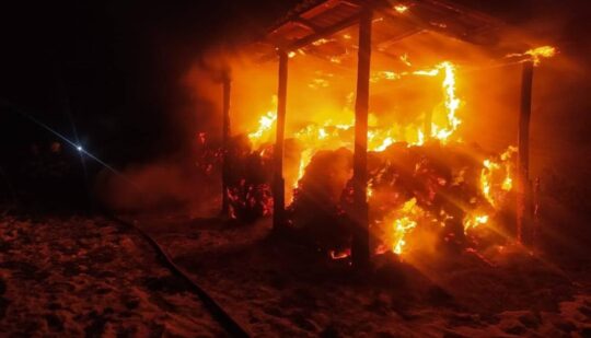 На Рівненщині згоріло десять тонн сіна