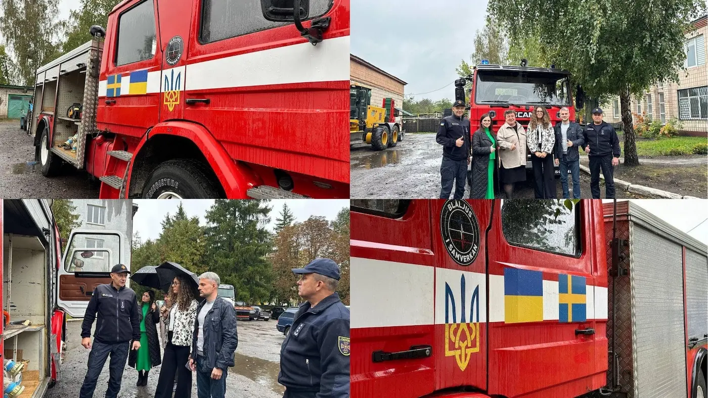 Ви зараз переглядаєте Дві громади Рівненщини отримали пожежні авто від шведських партнерів